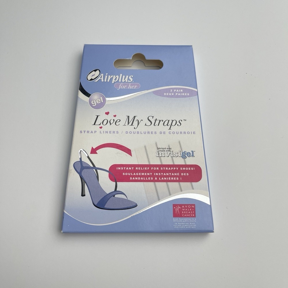 NOS Airplus‎ Gel Strap Heel Liners 2 Pairs New In Package Invisigel Discontinued
